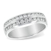 14K White Gold Double Row Channel Set Diamond Wedding Band