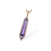 14K Rose Gold Fancy Amethyst & Diamond Bar Necklace