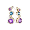 14K Yellow Gold Semi Precious Bubble Drop Earrings