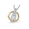14K Two-Tone Gold Diamond Circle Pendant