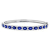 Vintage-Inspired 14K White Gold Sapphire & Diamond Bangle Bracelet
