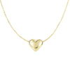 14K Yellow Gold Puffed Heart Necklace