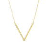 14K Yellow Gold Diamond Cut V Necklace
