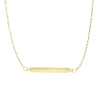 14K Yellow Gold Diamond Cut Bar Necklace