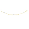 14K Two-Tone Gold Diamond Cut Bead Pear Shape Station Necklace