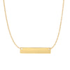14K Yellow Gold Small Polished Bar Necklace
