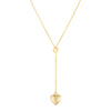 14K Yellow Gold Heart Lariat Necklace