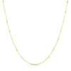 14K Yellow Gold 1.2mm Diamond Cut Bar Station Saturn Chain Necklace