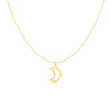 14K Yellow Gold Open Moon Necklace