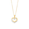 14K Two-Tone Gold Polished Interlocking Hearts Necklace