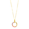 14K Tri-Color Gold Interlocking Rings Necklace