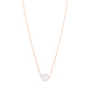 14K Rose Gold Pearl Necklace Solitaire Necklace