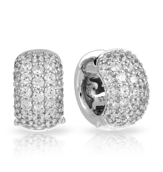 Sterling Silver Pavé Large Earrings