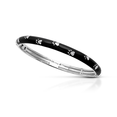 Sterling Silver Paw Prints Bangle