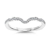 14K White Gold Curved Diamond Wedding Band