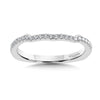 14K White Gold Curved Diamond Wedding Band