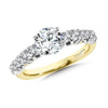 14K Yellow & White Gold Round Diamond Engagement Ring