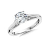 14K White Gold Scroll Solitaire Engagement Ring