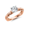 14K Rose Gold Decorative Solitaire Engagement Ring