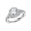 14K White Gold Ornate Halo Diamond Engagement Ring