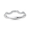 14K White Gold Arching Diamond Wedding Band