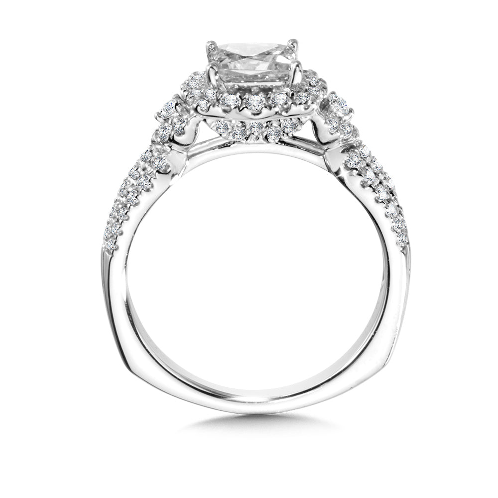 14K White Gold Princess-Cut Diamond Engagement Ring
