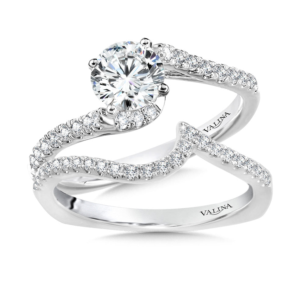 Round Spiral Split Shank Diamond Engagement Ring - 130-605