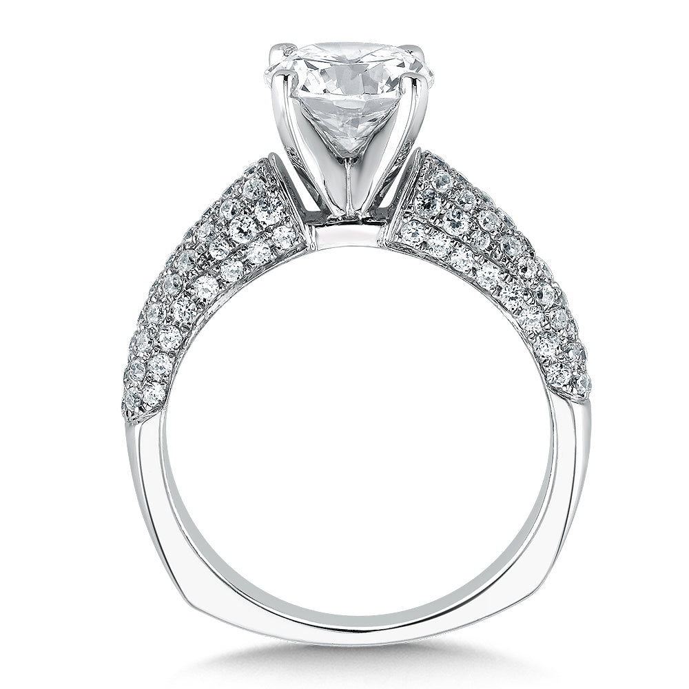 Diamond Pave Shoulder Engagement Ring