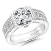 Princess Cut & Round Diamond Channel Pave Engagement Ring