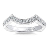14K White Gold Curved Diamond Wedding Band