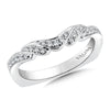 14K White Gold Curved Diamond Wedding Band