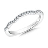 14K White Gold Curved Diamond Wedding Band
