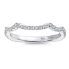 14K White Gold Curved Diamond Wedding Band