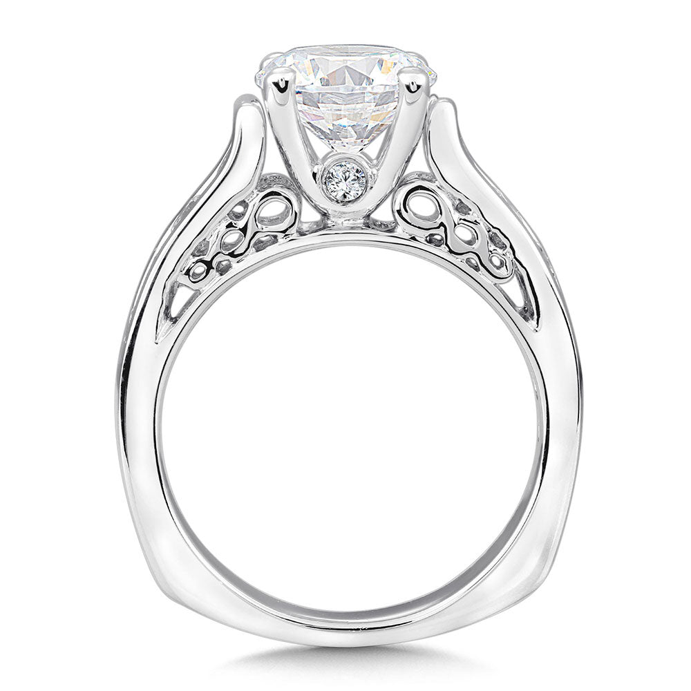 14K White Gold Channel Diamond Engagement Ring