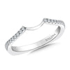 14K White Gold Curved Diamond Wedding Band