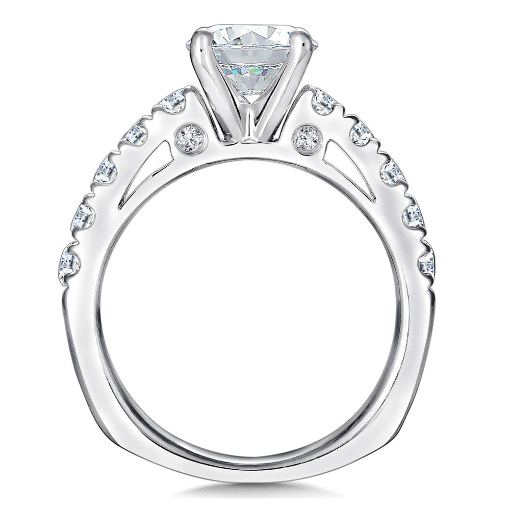 Fishtail Diamond Band Engagement Ring