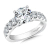 Round Diamond Fishtail Band Engagement Ring