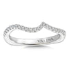 14K White Gold Curved Diamond Wedding Band