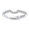 14K White Gold Curved Diamond Wedding Band