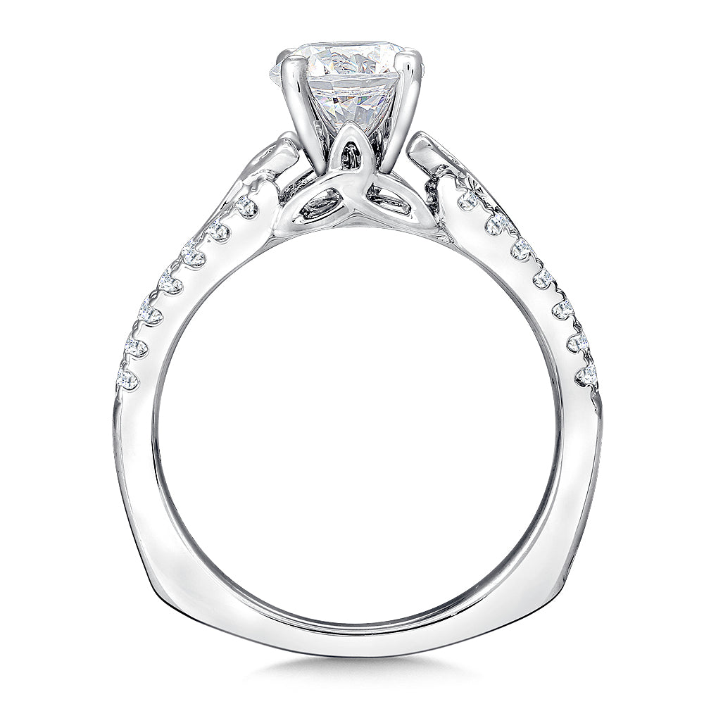 14K White Gold Diamond Infinity Engagement Ring