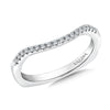 14K White Gold Curved Diamond Wedding Band