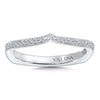 14K White Gold Curved Diamond Wedding Band