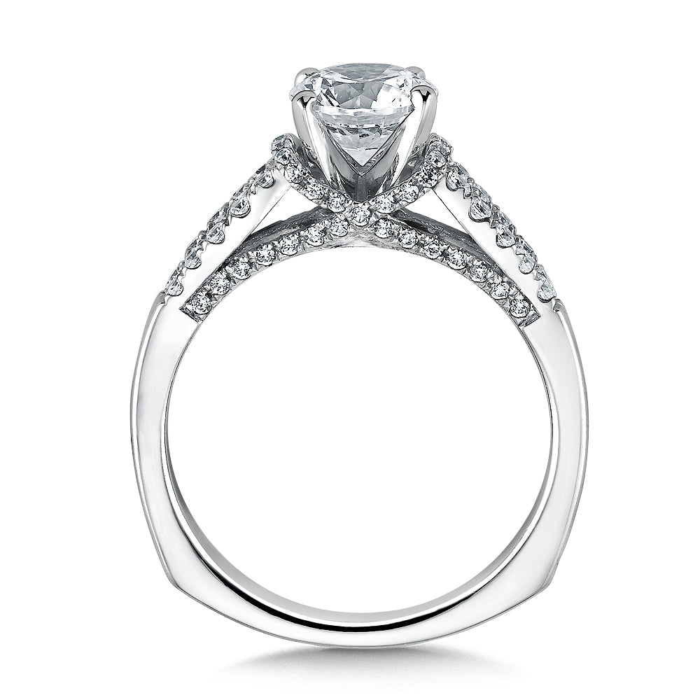 Split Shoulder Cape Diamond Engagement Ring