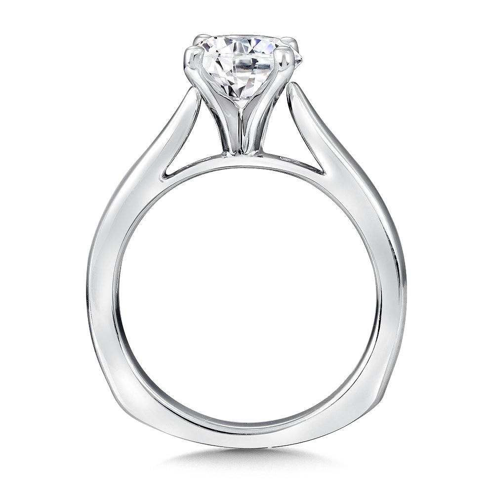 14K White Gold Solitaire Tiffany Style Engagement Ring