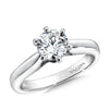 14K White Gold Classic Six-Prong Solitaire Cathedral Engagement Ring