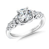 Vintage Scalloped Cathedral Diamond Engagement Ring