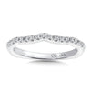 14K White Gold Curved Diamond Wedding Band