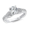 Cluster Pave Sculpted Gold Diamond Engagement Ring