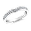 14K White Gold Curved Diamond Wedding Band