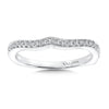 14K White Gold Curved Diamond Wedding Band